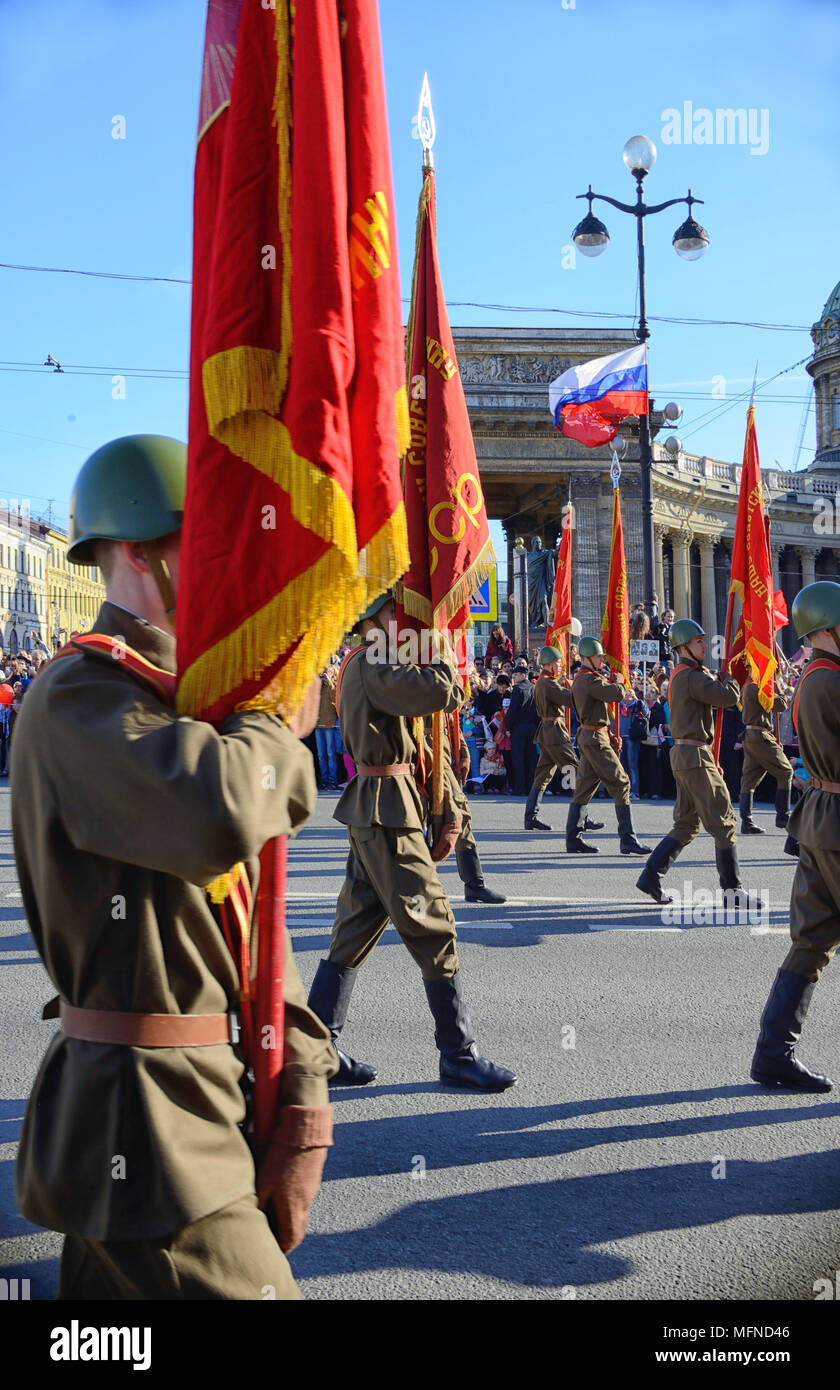 Célébrer le Jour de la Victoire, Saint-Pétersbourg, Russie Banque D'Images