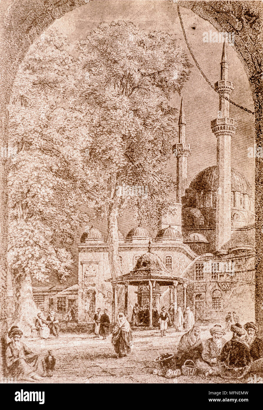 La Tombe de Kair Ed Din Barberousse dit à Constantinople, une destination vénéré par les Musulmans (19e siècle) d'impression Banque D'Images