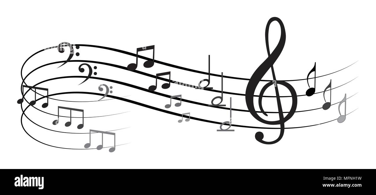 Note de musique avec de la musique de fond collection icône symbole Illustration de Vecteur