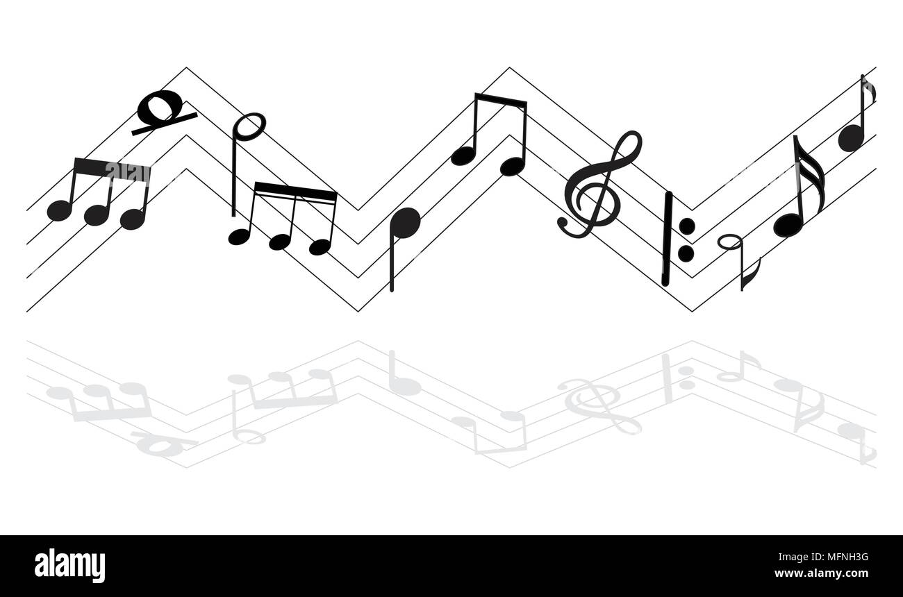 Note de musique avec de la musique de fond collection icône symbole Illustration de Vecteur