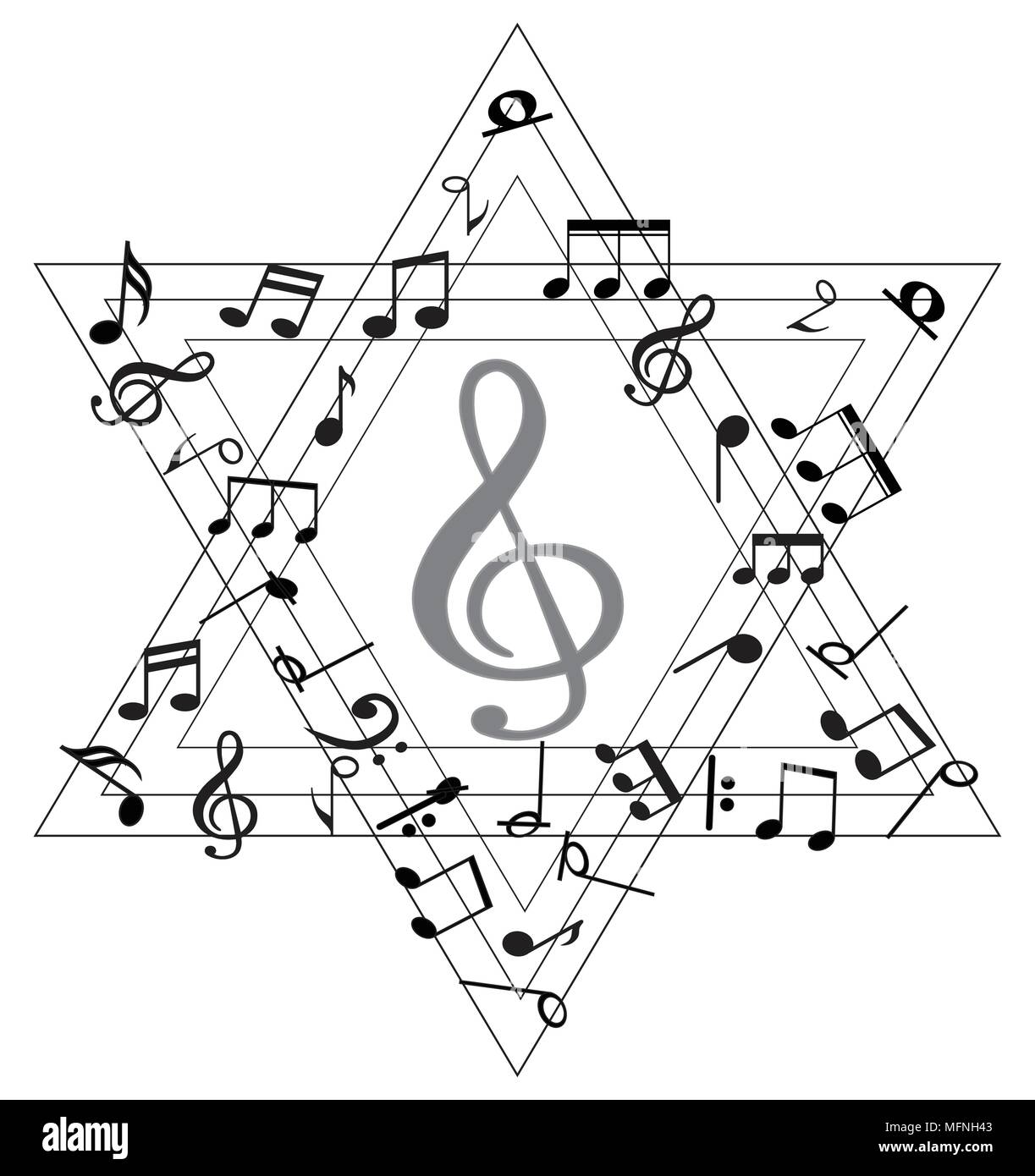 Note de musique avec de la musique de fond collection icône symbole Illustration de Vecteur