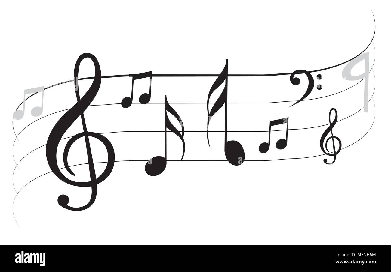 Note de musique avec de la musique de fond collection icône symbole Illustration de Vecteur