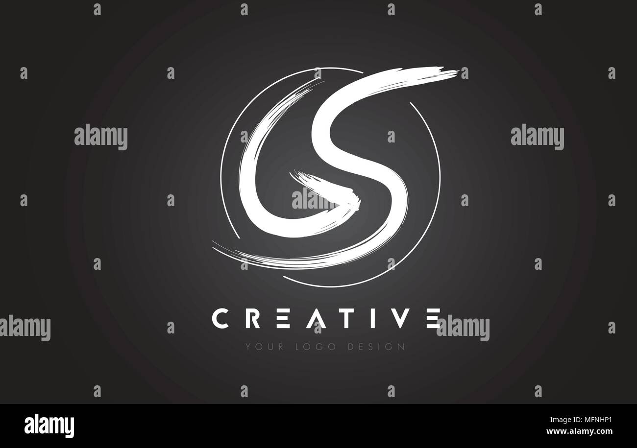 Brosse GS Lettre Logo Design. Lettres manuscrites artistique Logo Brosse Concept vecteur. Illustration de Vecteur