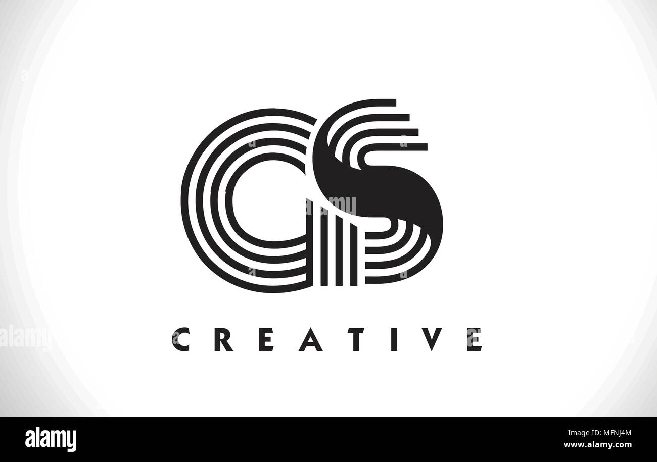GS Lettre Logo avec des lignes noires. Vector Illustration symbole lettre ligne Illustration de Vecteur