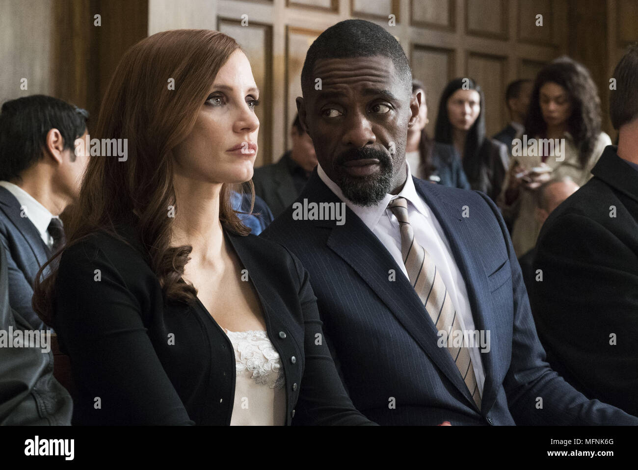 Molly's Game USA / Chine Réalisateur : Aaron Sorkin Jessica Chastain, Idris Elba Banque D'Images
