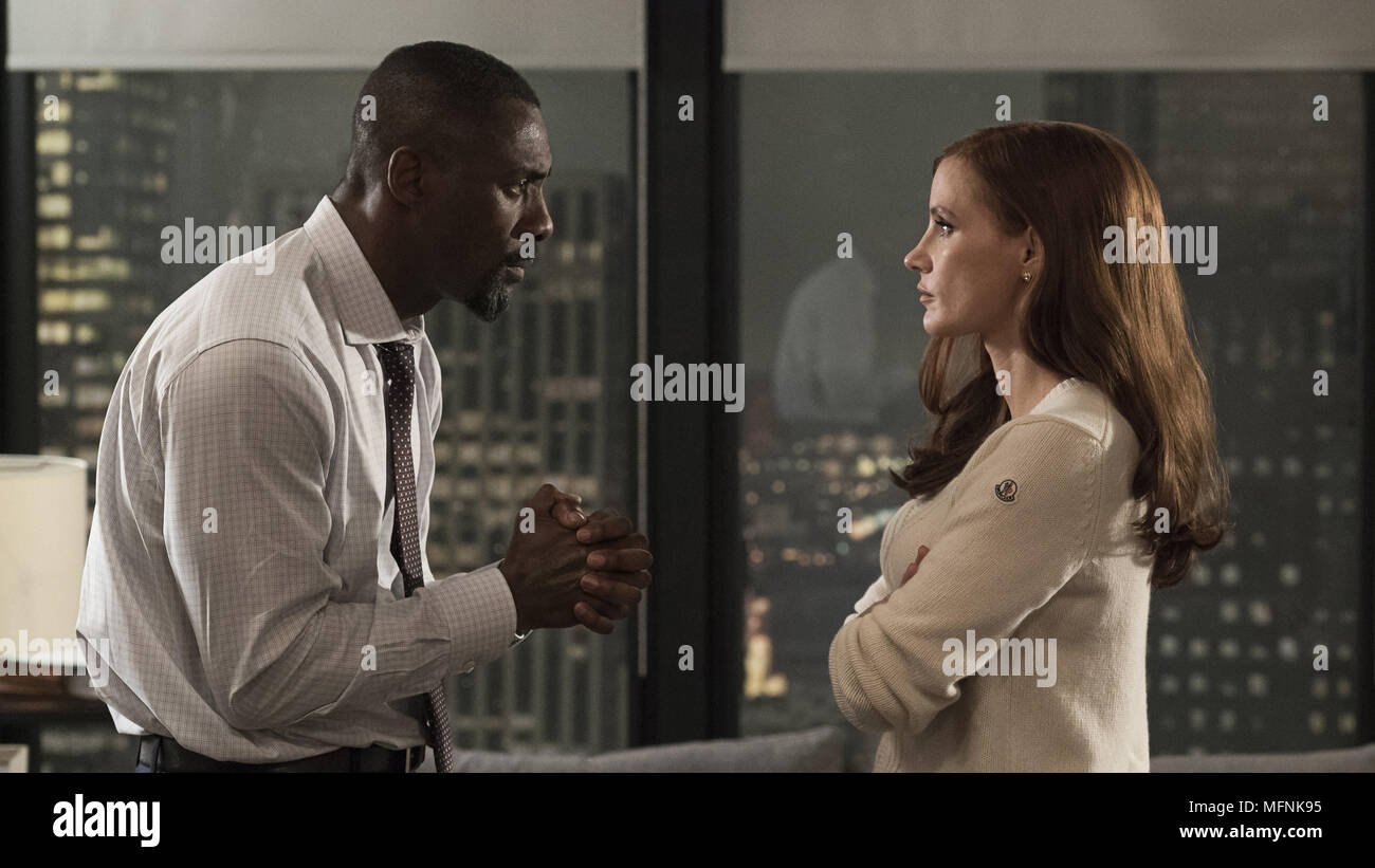 Molly's Game USA / Chine Réalisateur : Aaron Sorkin Idris Elba, Jessica Chastain Banque D'Images