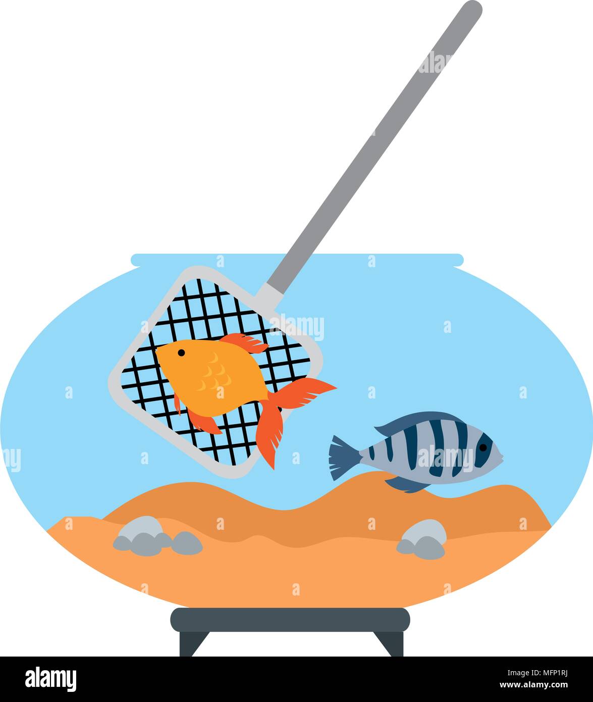 Bol de l'aquarium avec des couleurs le poisson et la pêche vecteur net illustration design Illustration de Vecteur