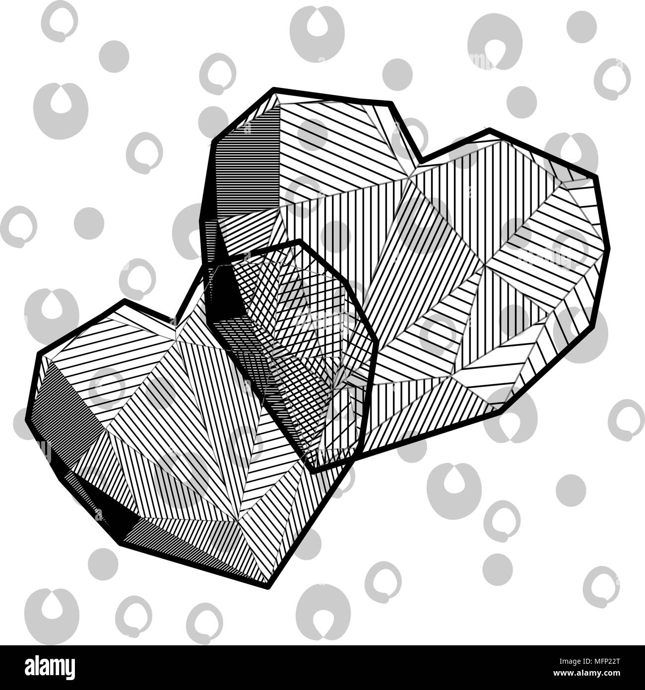 Cœurs en basse style poly Illustration de Vecteur