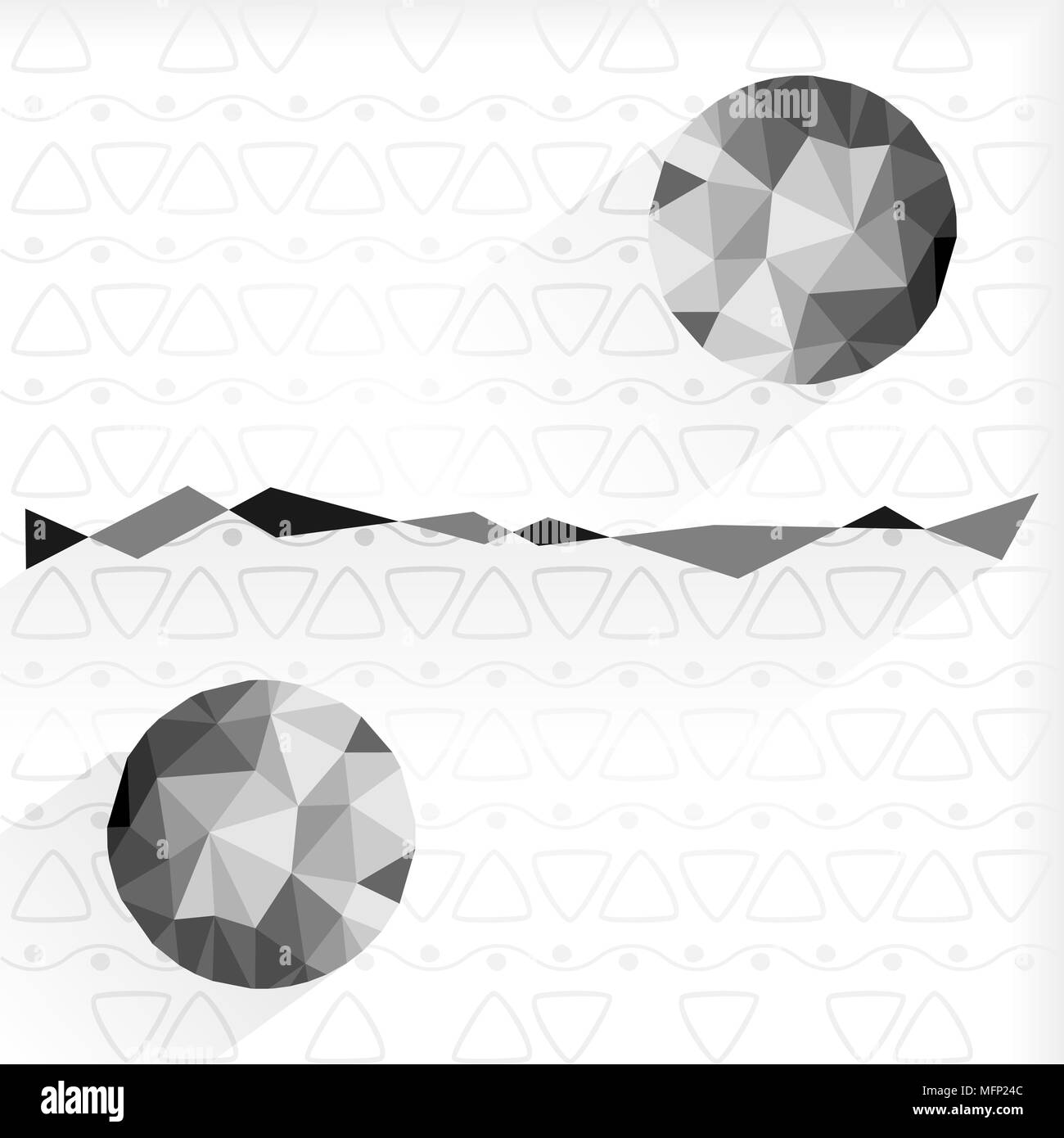 La ligne de basse et les cercles poly Illustration de Vecteur