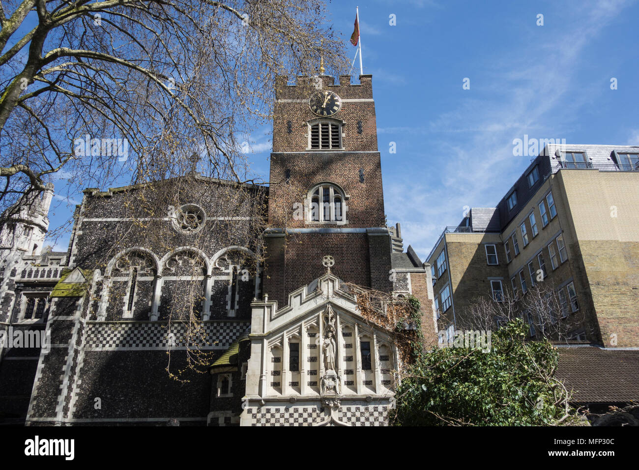 L'église du Prieuré de St Bartholomew The Great, Cloth Fair, West Smithfield, Londres, EC1, Royaume-Uni Banque D'Images