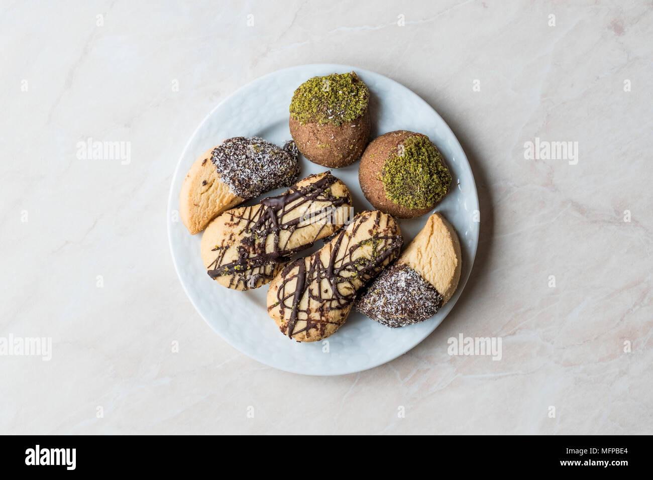 Biscuits sucrés turc appelé Landose. Concept de dessert. Banque D'Images