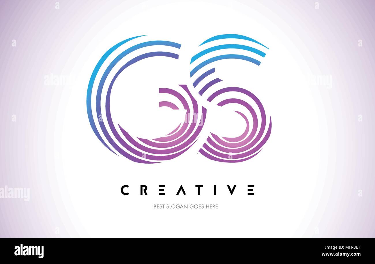 Conception de Logo Warp Lignes GS.Vector Icône Lettre faite avec lignes circulaires violet. Illustration de Vecteur