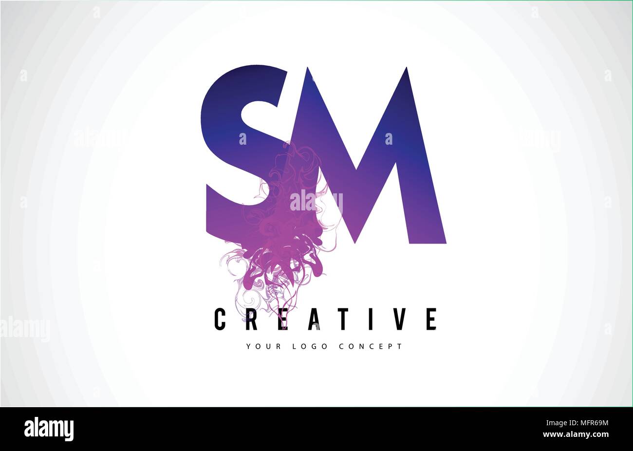 Sm S M Purple Lettre Logo Design Creatif Avec Effet Liquide Vector Illustration Image Vectorielle Stock Alamy