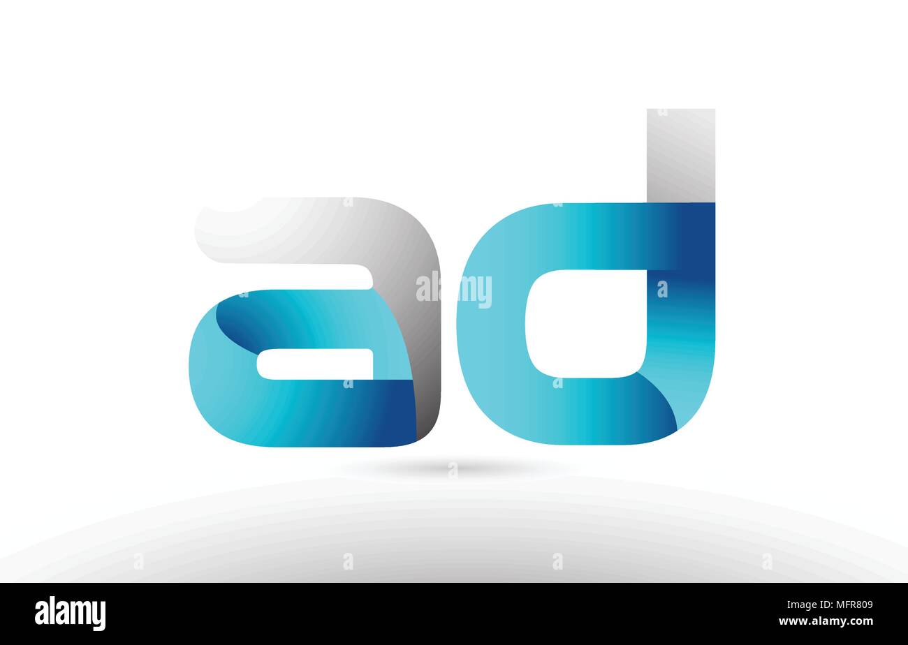 Bleu gris lettre d'un alphabet ad logo 3d design adapté pour une société ou entreprise Illustration de Vecteur