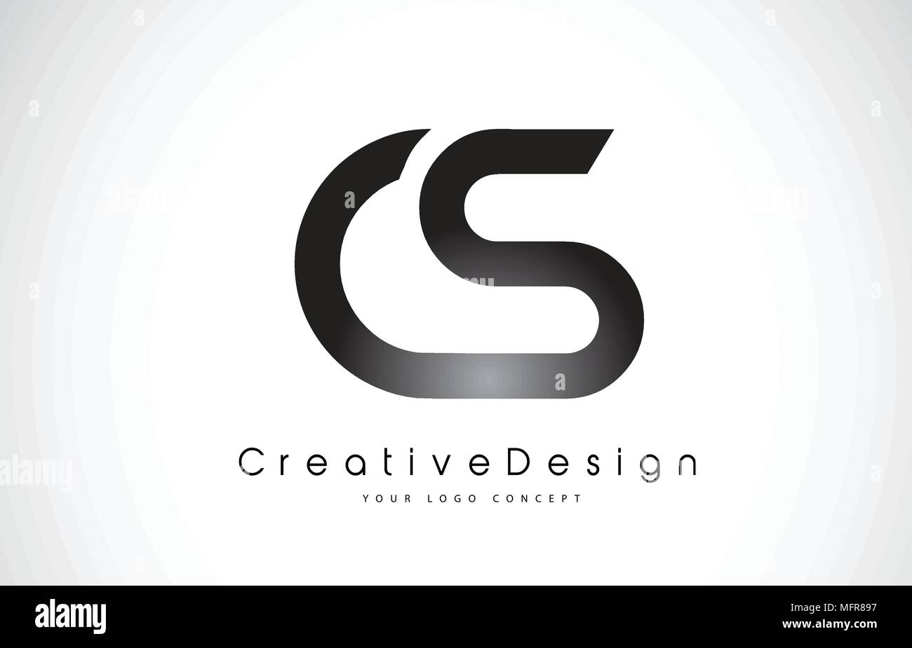 CS C S Lettre Logo Design en noir Couleurs. Lettres modernes de création Logo Icône Vecteur Illustration. Illustration de Vecteur