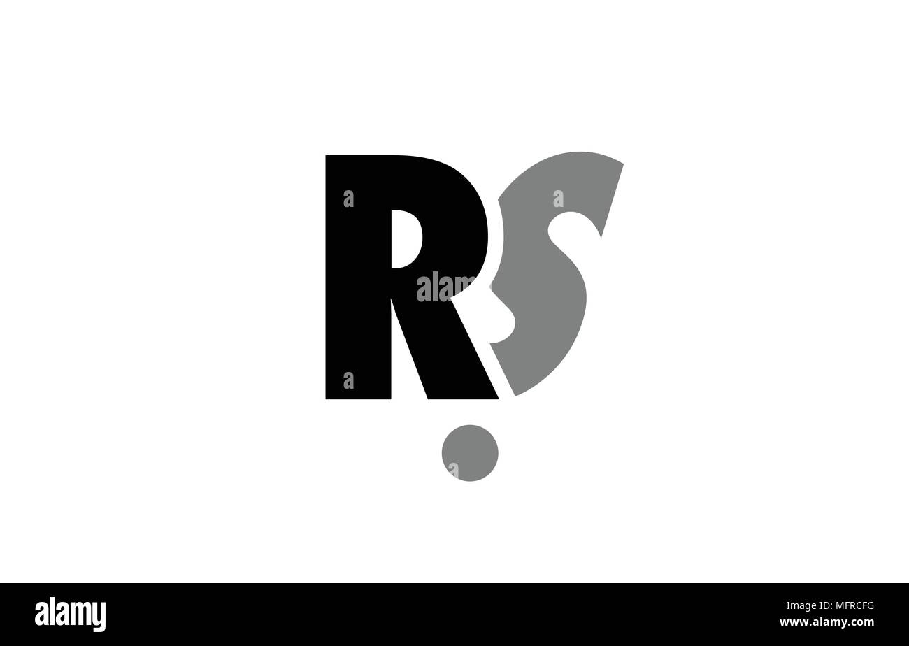 L'icône de création de logo combinaison alphabet lettre r r s en noir et gris isolé sur fond blanc avec un design efficace simple Illustration de Vecteur