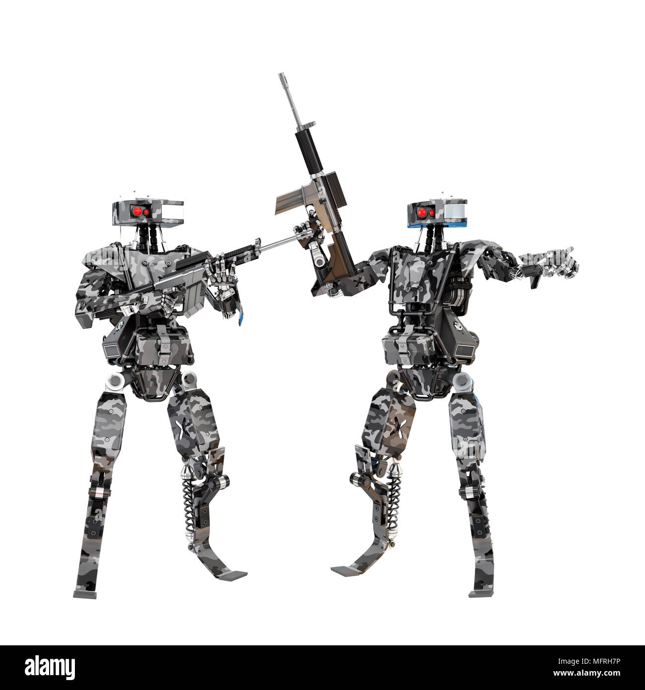 L'équipe de soldat Robot, rendu 3D Banque D'Images