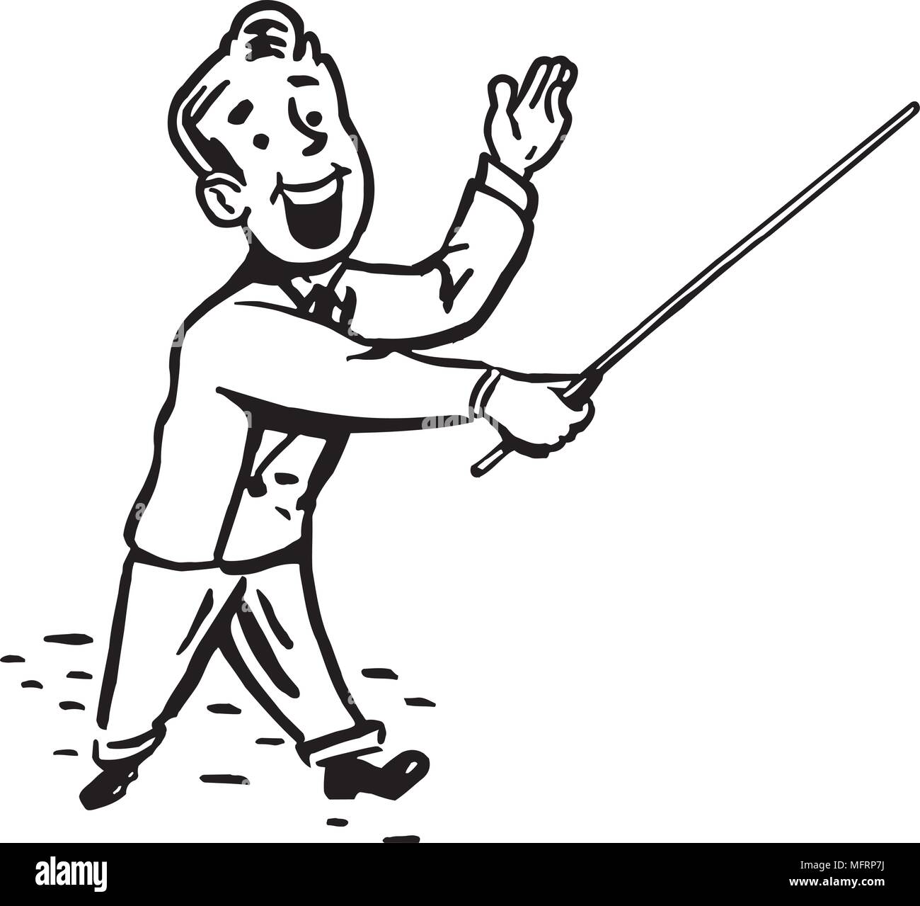 L'homme avec l'aiguille Stick - Retro Clipart Illustration Illustration de Vecteur