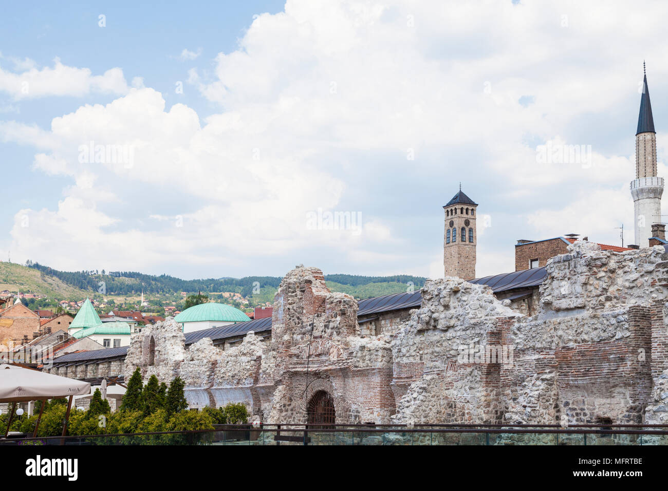 Les ruines d'Tašlihan, une pierre inn, à Sarajevo, Bosnie-Herzégovine Banque D'Images