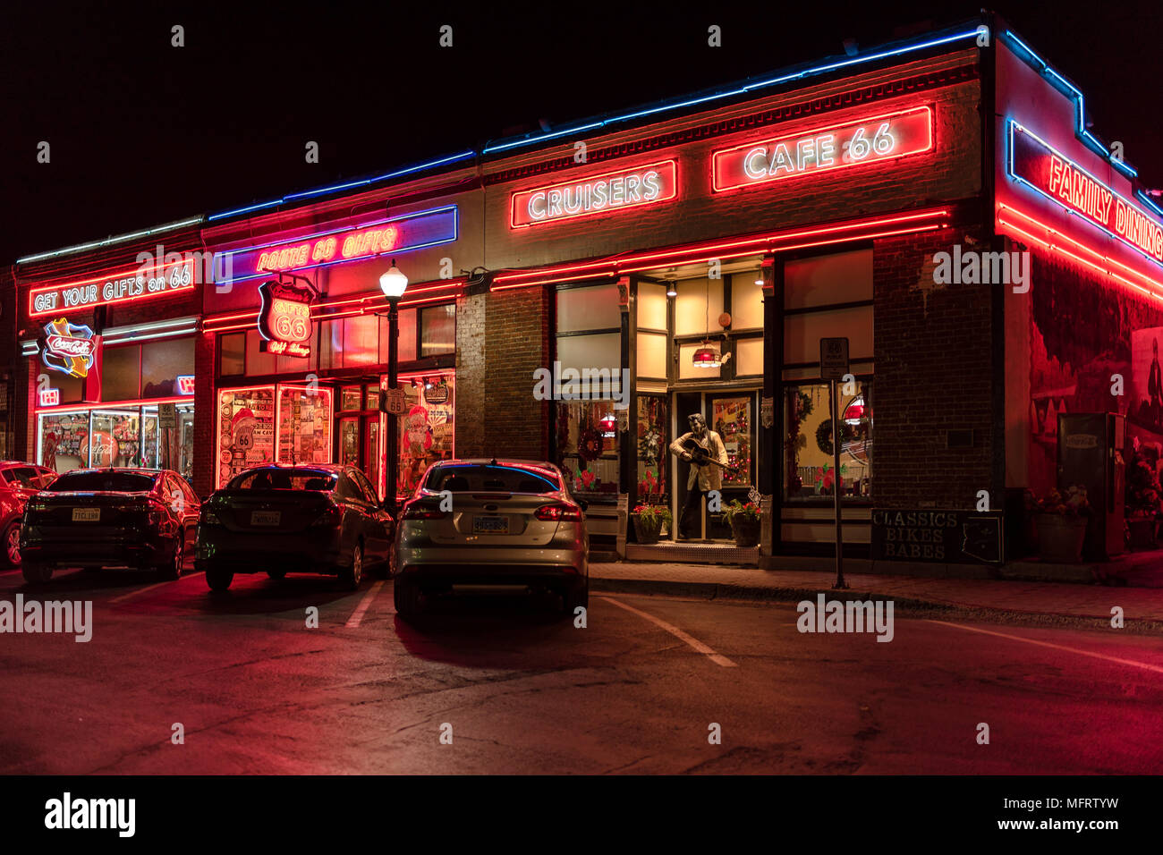 La rue principale de Williams, Arizona, la dernière ville sur la Route 66 contournée par l'Interstate 40 Banque D'Images