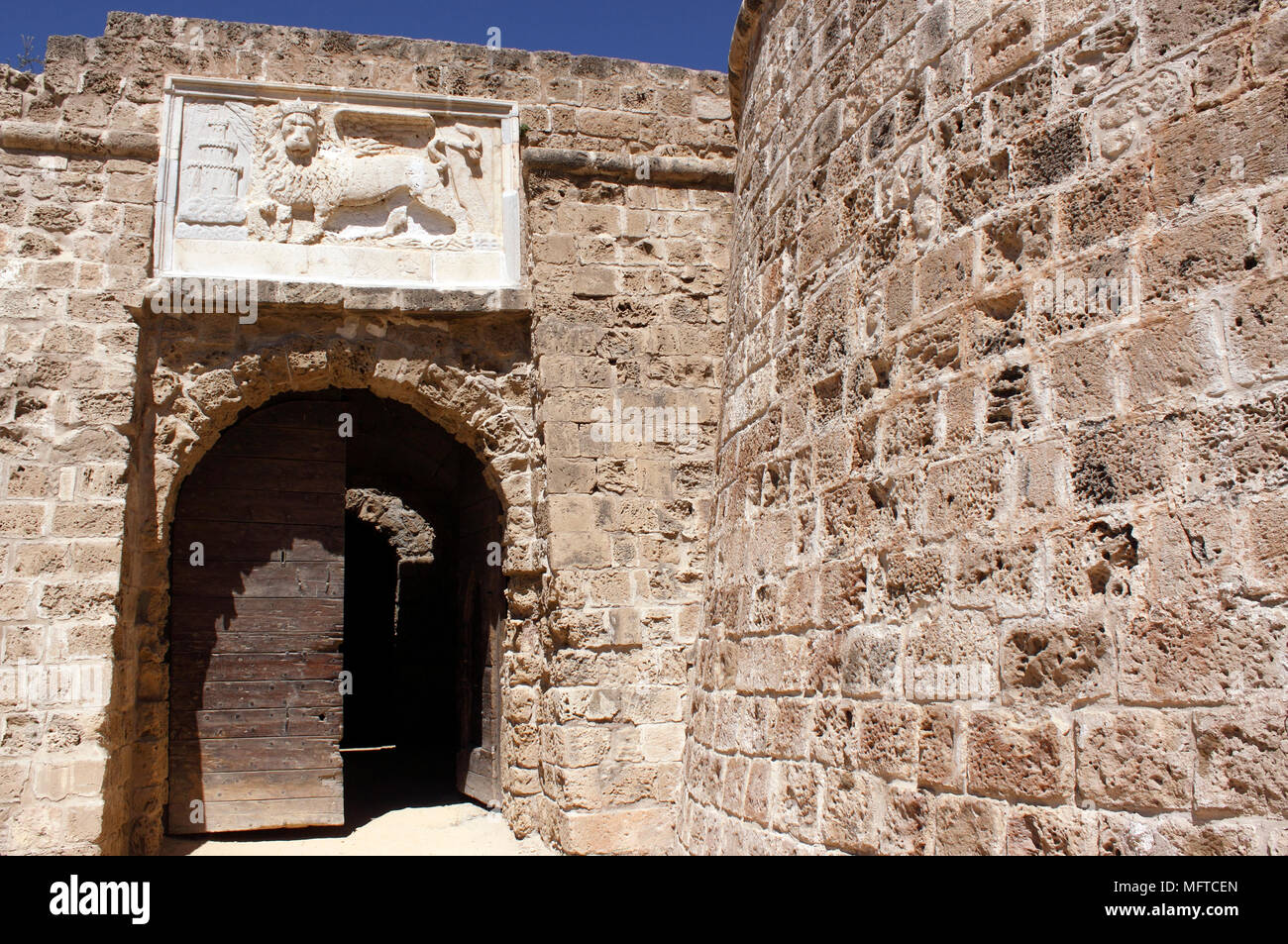 La PORTE EN OTHELLO'S TOWER LA CITADELLE. Famagouste CHYPRE DU NORD Banque D'Images