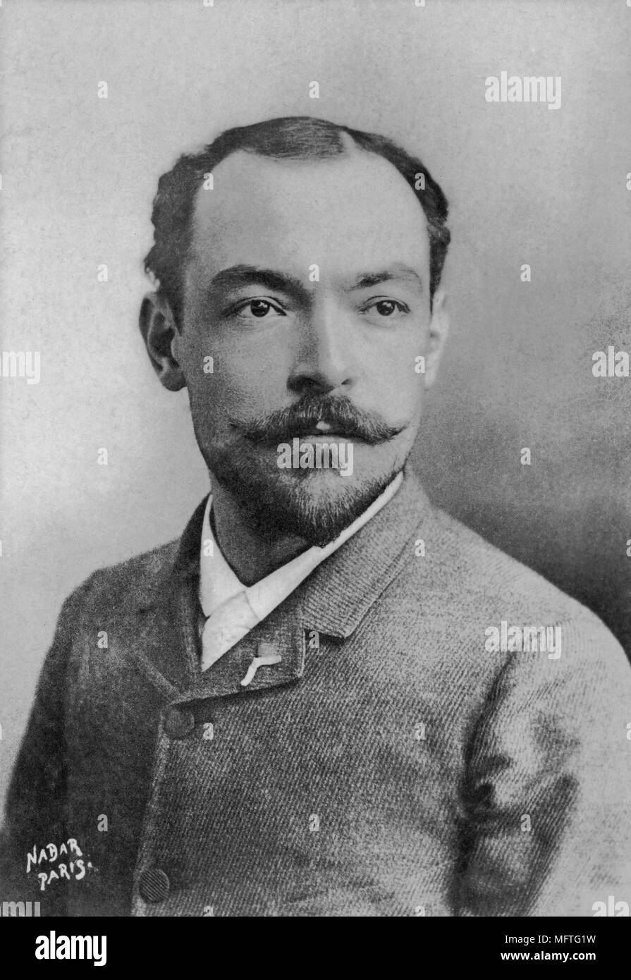 Portrait de Leon Marais ( 1853 - 1891 ) artiste français - photographie par Paul Nadar ( 1856 - 1939 ) Banque D'Images