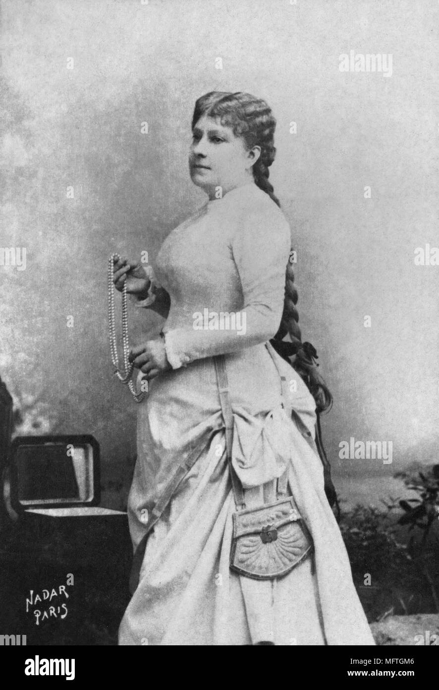 Portrait de Marie felix - Miolan Carvalho - ( 1827 - 1895 ) artiste français - photographie par Paul Nadar ( 1856 - 1939 ) Banque D'Images