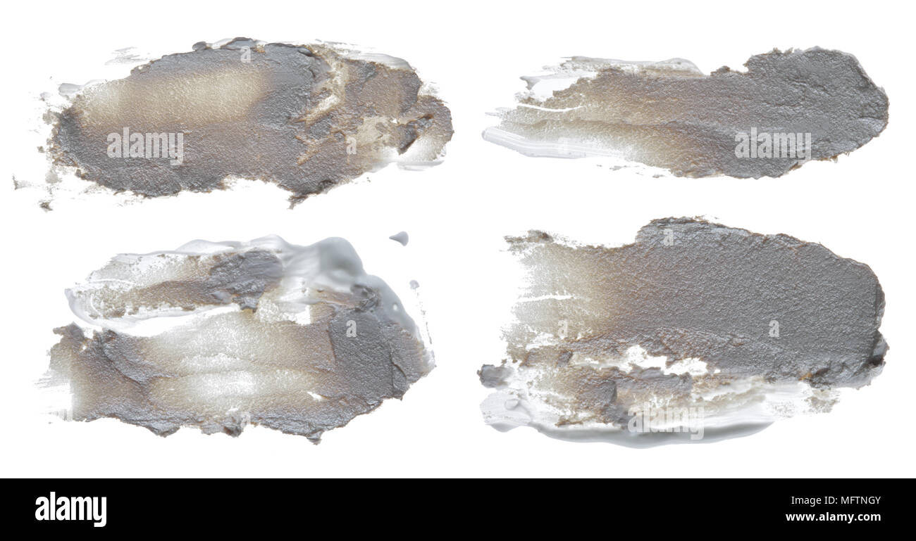 Collection de coups de pinceau acrylique abstrait blots Banque D'Images