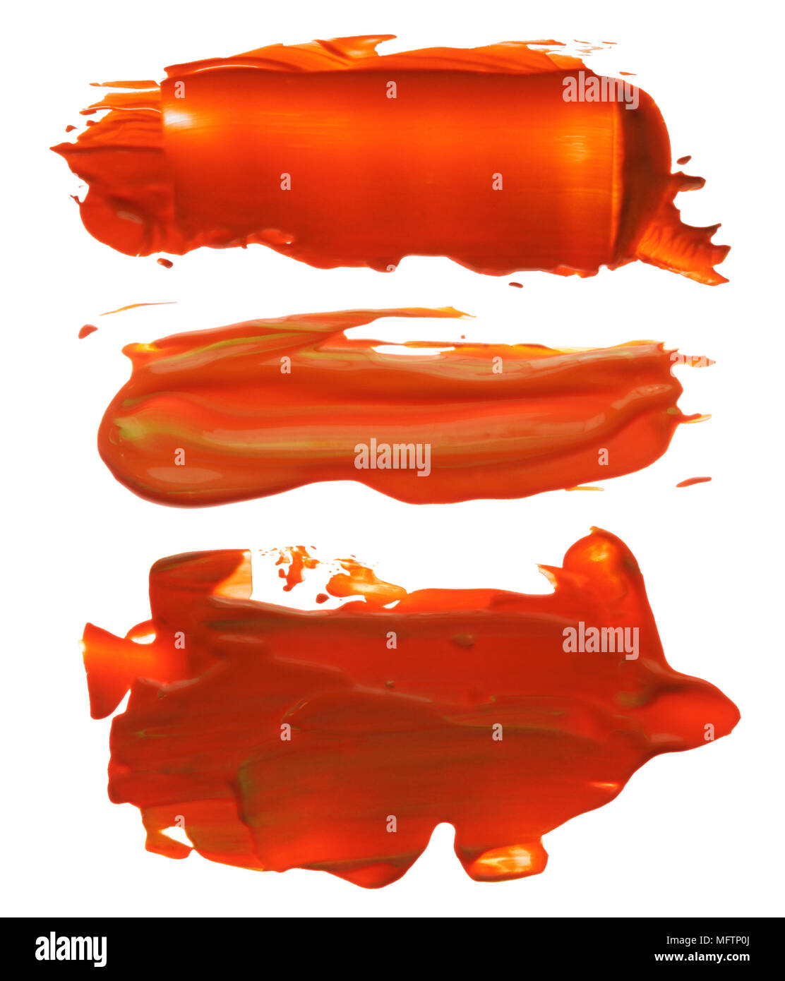 Collection de coups de pinceau acrylique abstrait blots Banque D'Images