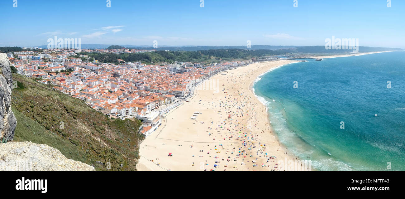 Dune Vue Sur La Plage De Nazare Riviera Sur La Côte De L