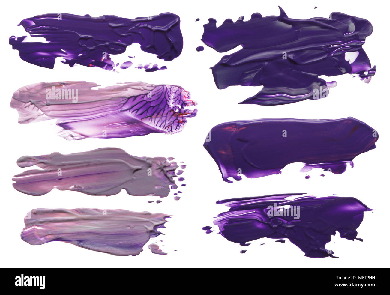 Collection de coups de pinceau acrylique abstrait blots Banque D'Images