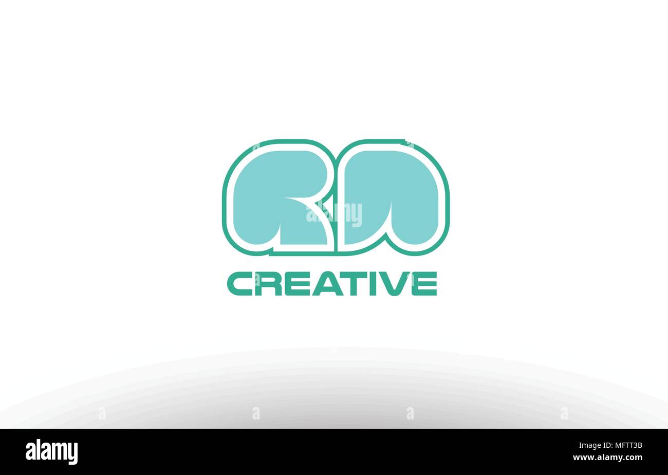 Combinaison mixte rejoint lettre lettre alphabet pastel vert rn r n'icône logo design company Illustration de Vecteur