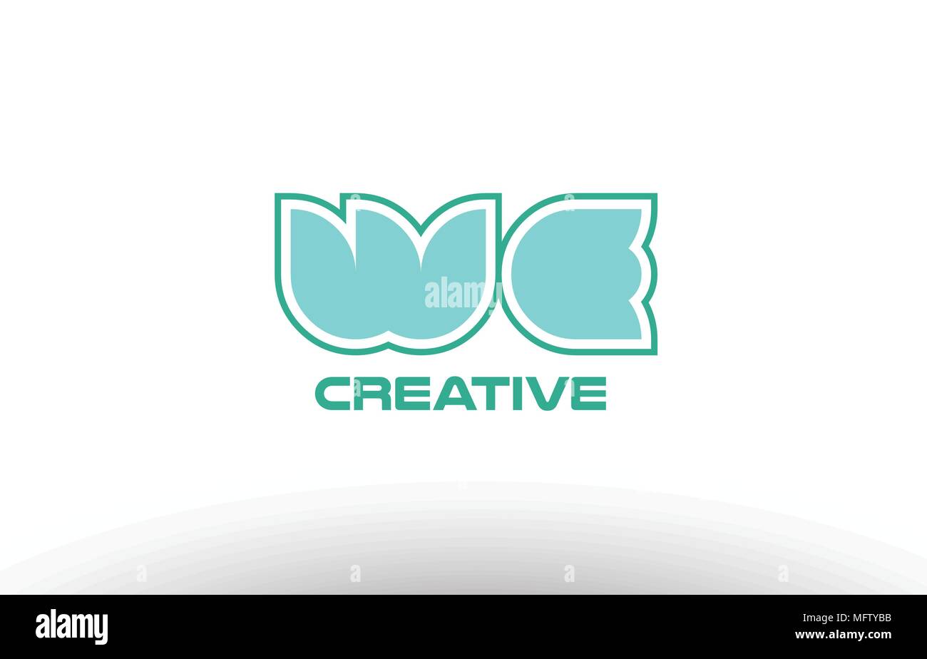 Combinaison mixte rejoint lettre lettre alphabet pastel vert nous w e icône logo design company Illustration de Vecteur
