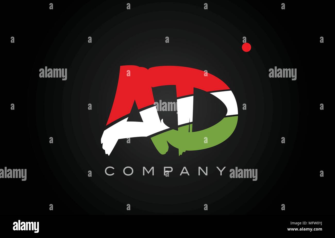 Annonce A D lettre alphabet combinaison logo vector icône entreprise créative moderne modèle de conception Illustration de Vecteur