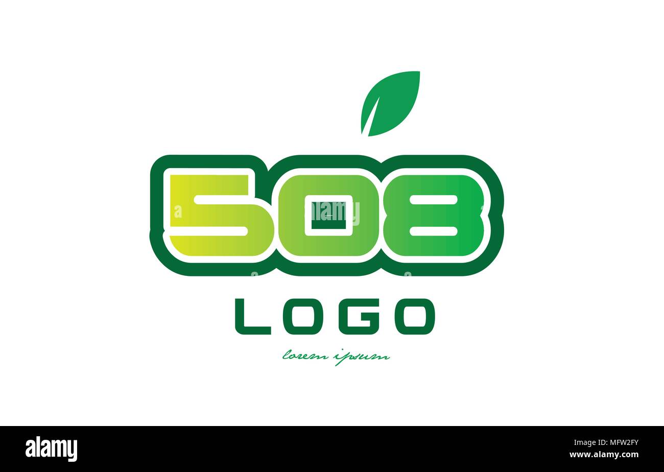 Conception de plusieurs chiffres chiffre 508 avec feuille verte et la couleur appropriée pour une entreprise ou de l'entreprise Illustration de Vecteur
