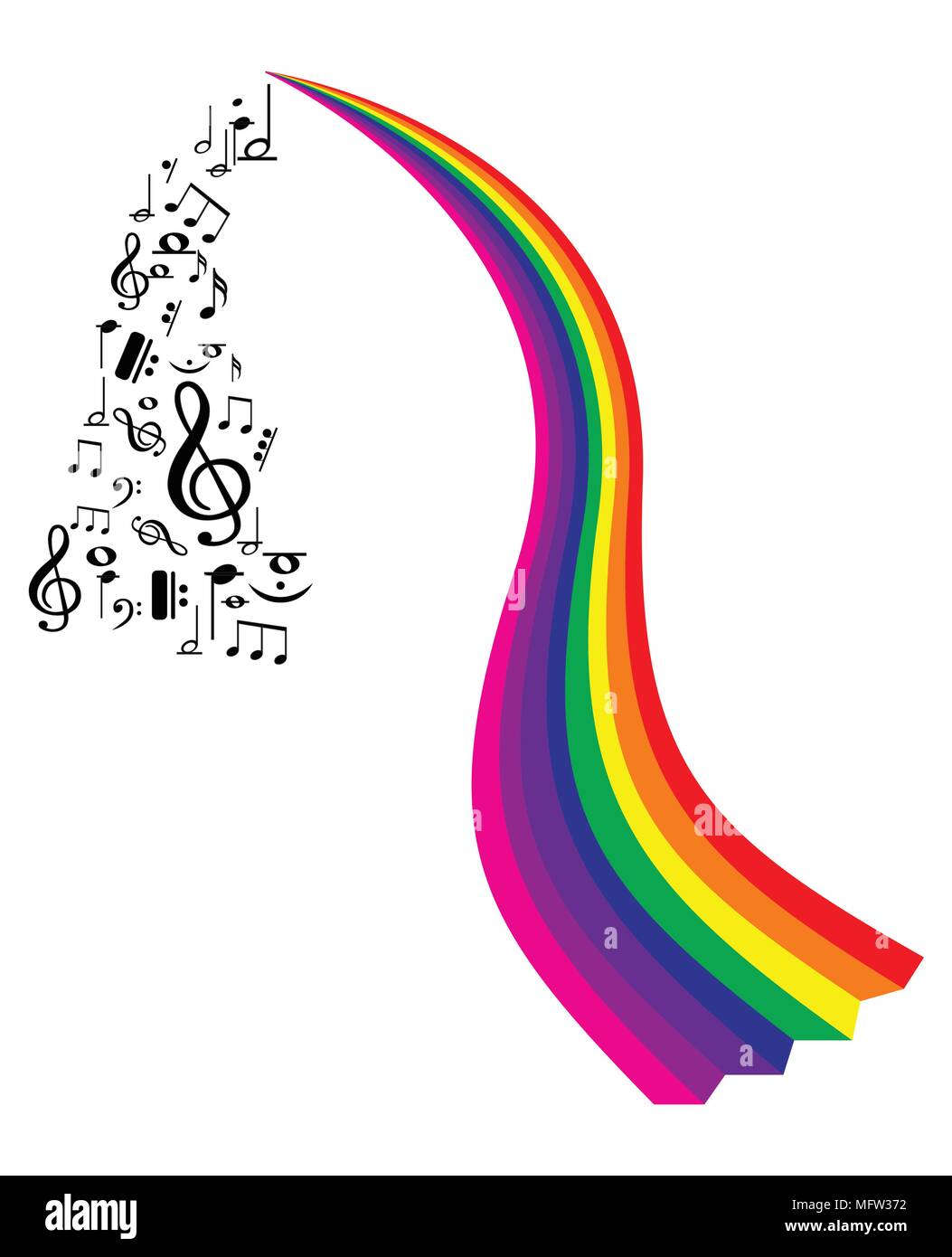 Note de musique avec de la musique de fond collection icône symbole Illustration de Vecteur