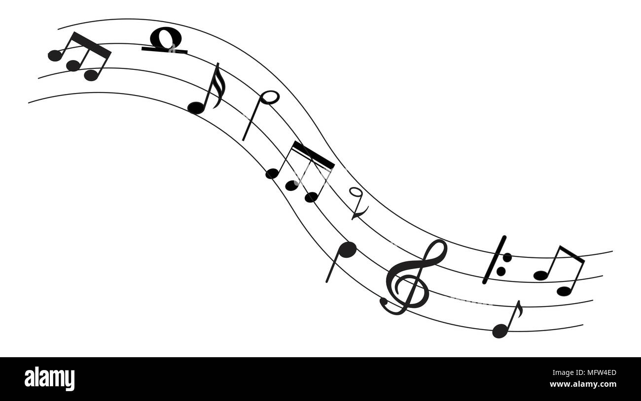 Note de musique avec de la musique de fond collection icône symbole Illustration de Vecteur