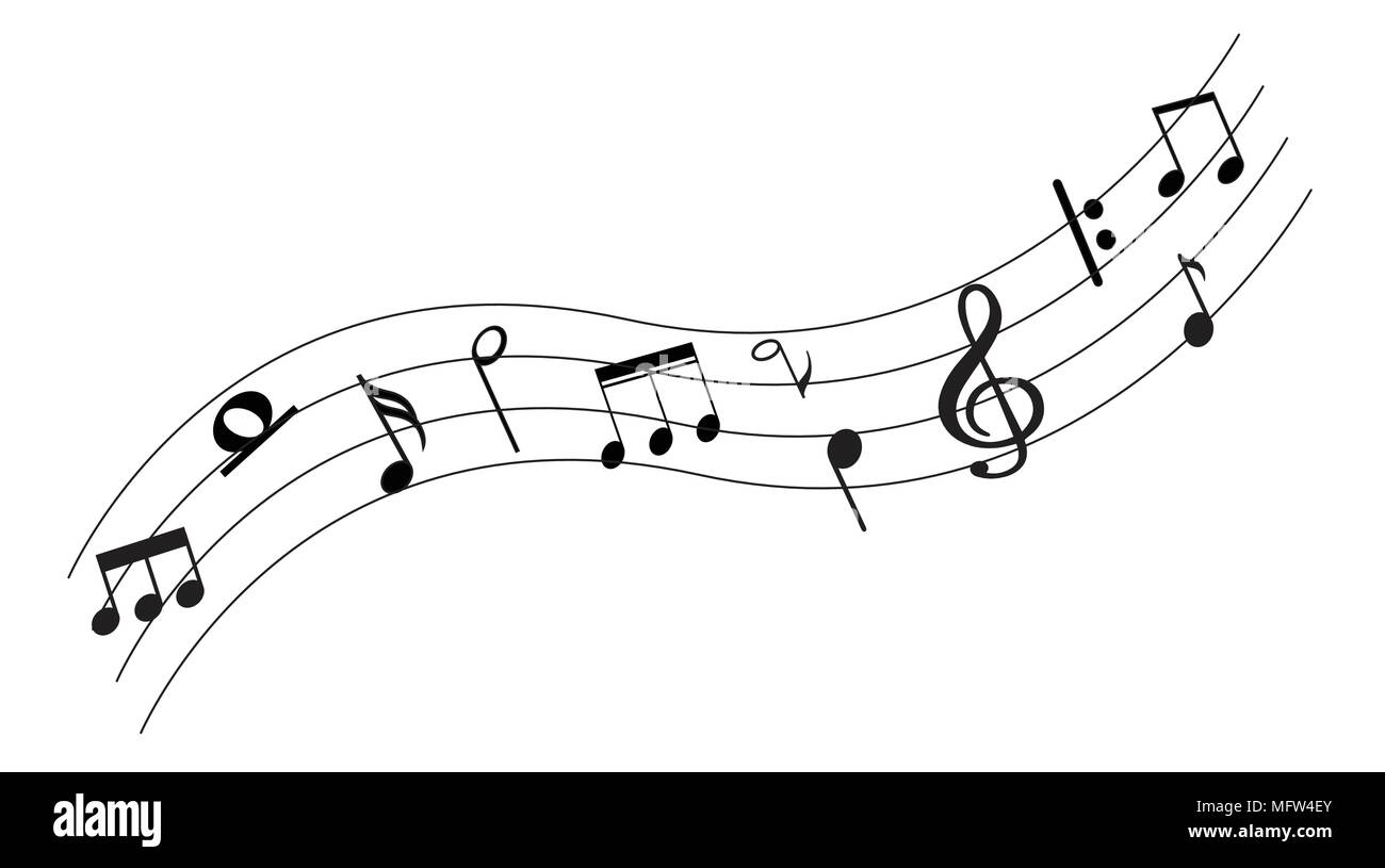 Note de musique avec de la musique de fond collection icône symbole Illustration de Vecteur