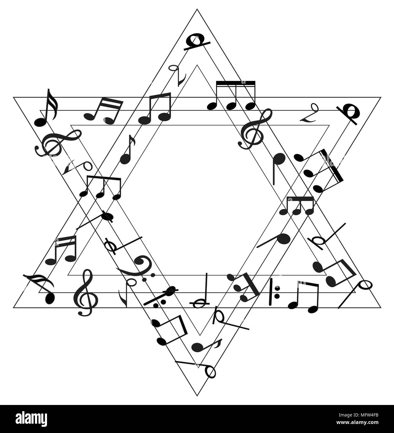 Note de musique avec de la musique de fond collection icône symbole Illustration de Vecteur