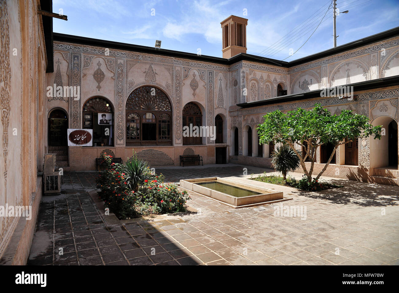 L'Tabatabaei au sein House, une maison historique à Kashan, Iran. Il a été construit au début des années 1880 pour les riches Tabatabaei au sein de la famille. Banque D'Images