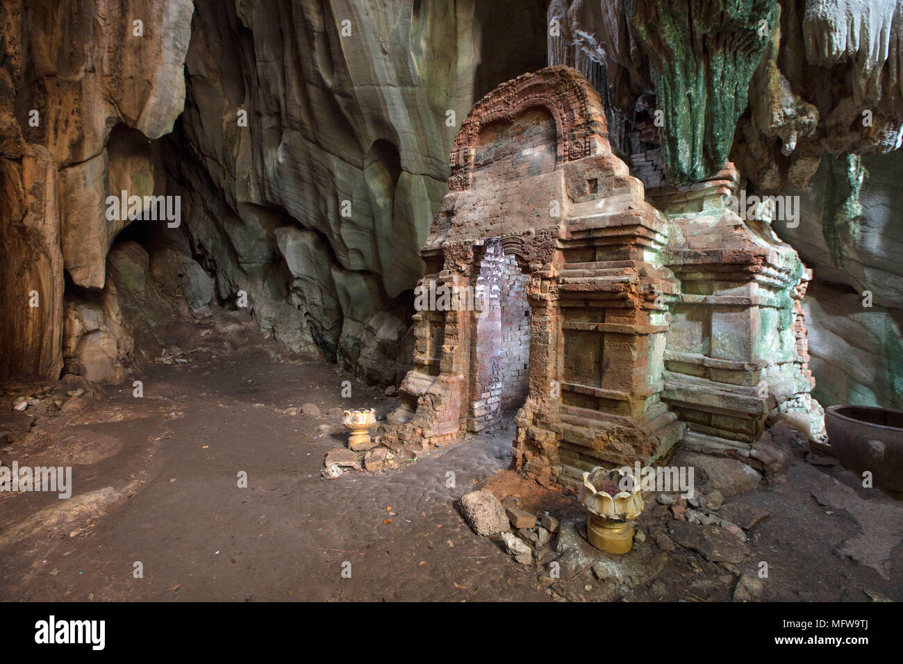 Khmer Phnom Chhnork cave temple hindou dans la province de Kampot, au Cambodge Banque D'Images