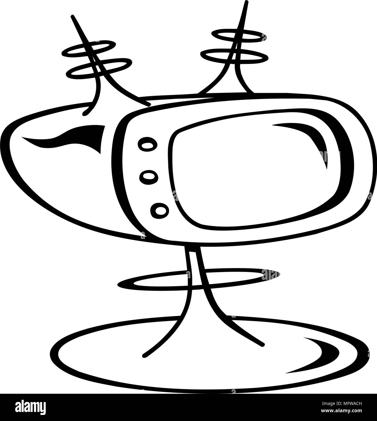 TV moderne - Retro Clipart Illustration Illustration de Vecteur