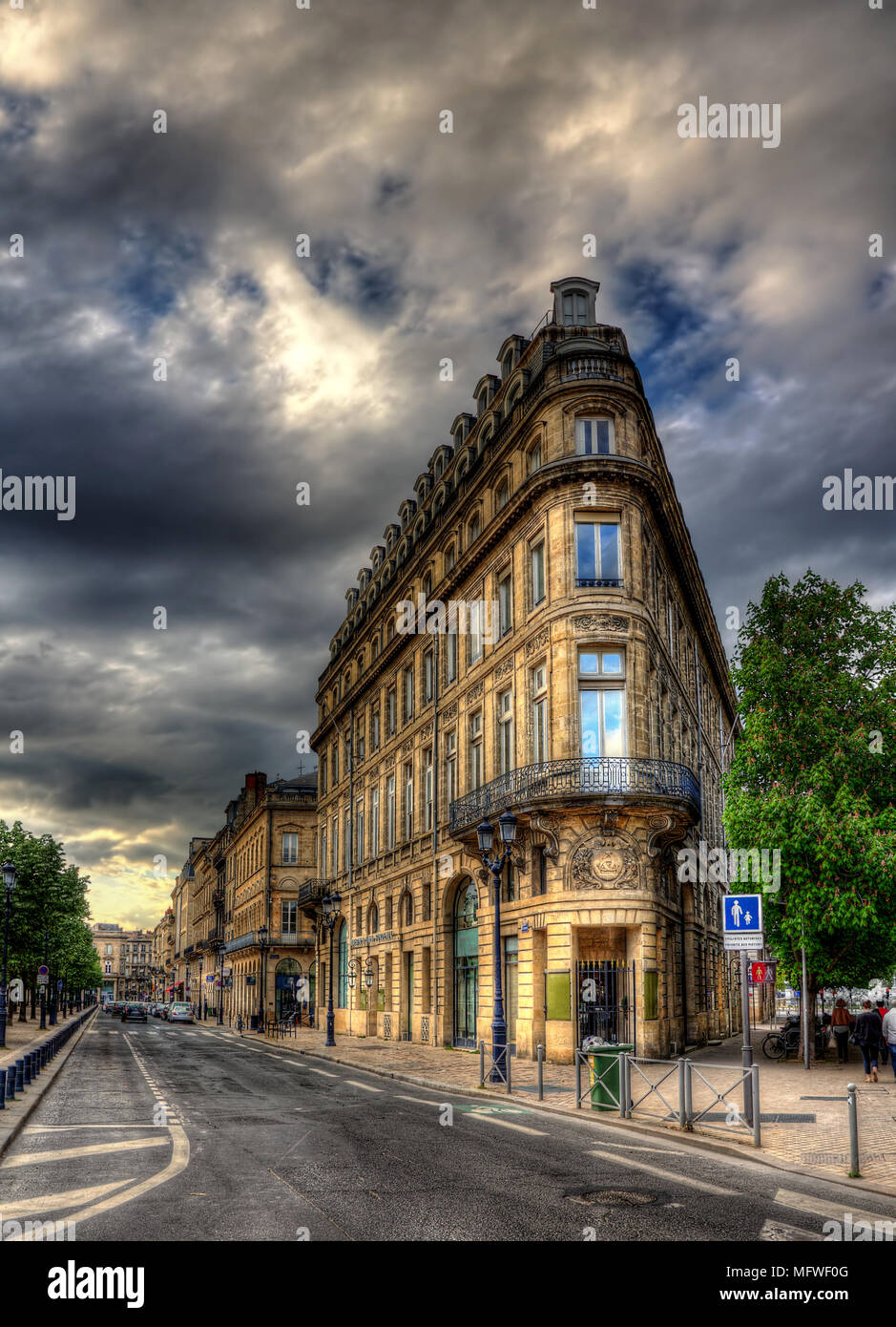Un bâtiment dans le centre-ville de Bordeaux - France Banque D'Images