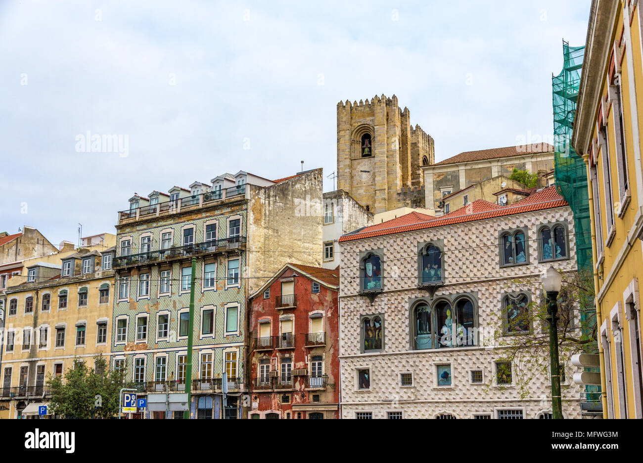 Bâtiments dans le centre ville de Lisbonne - Portugal Banque D'Images