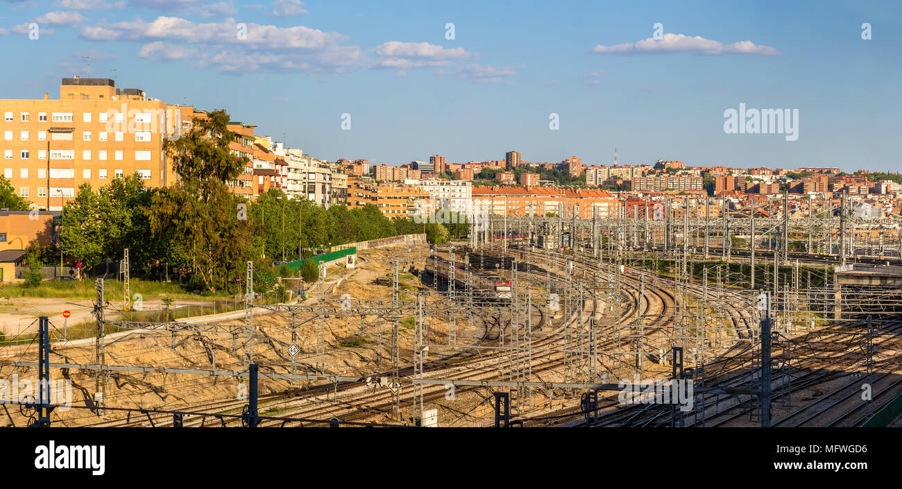 Vue de la gare d'Atocha à Madrid - Espagne Banque D'Images