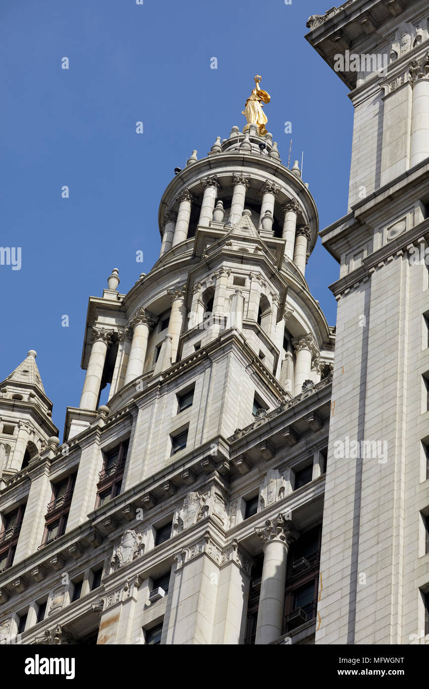 Manhattan à New York City, David N. Dinkins Municipal Building, bâtiment municipal à l'origine puis le Manhattan Municipal Building,1 Centre St Banque D'Images