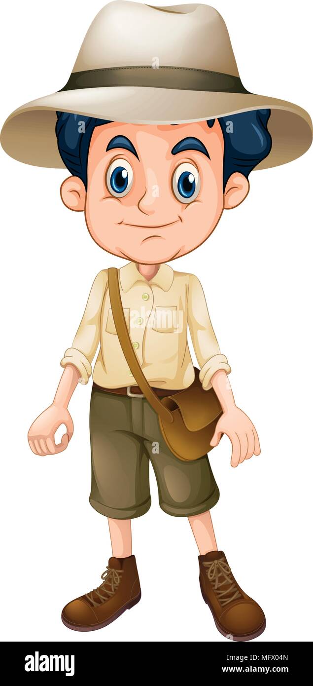 Un Scout Wearing Hat illustration Illustration de Vecteur