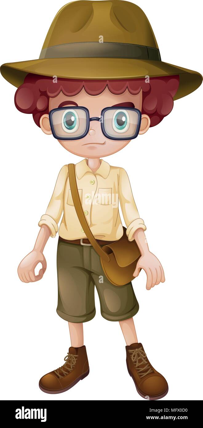 Un Scout Wearing Hat illustration Illustration de Vecteur