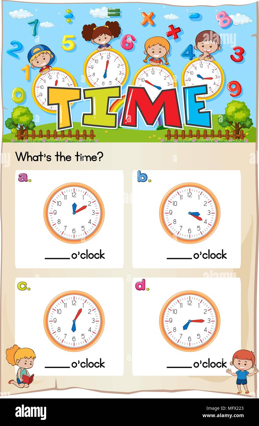 Feuille de temps mathématiques Chapitre avec photo illustration Illustration de Vecteur