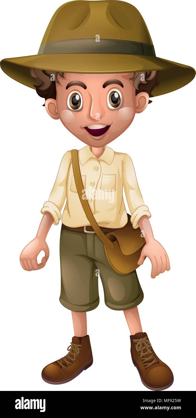 Un Scout Wearing Hat illustration Illustration de Vecteur